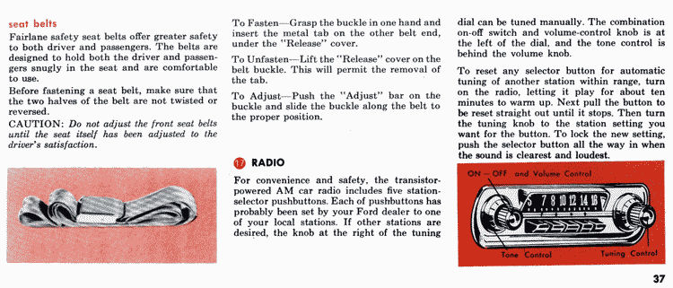 1964 Ford Fairlane Owners Manual Page 35